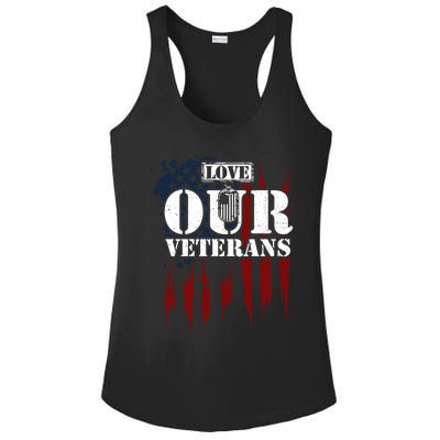 Military: Love Our Veterans Gift Veteran Sayings Meaningful Gift Ladies PosiCharge Competitor Racerback Tank