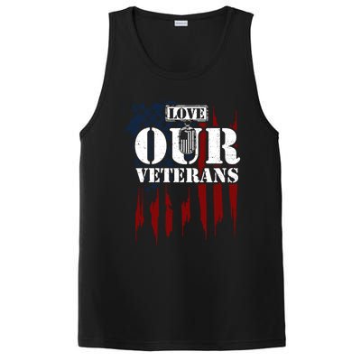 Military: Love Our Veterans Gift Veteran Sayings Meaningful Gift PosiCharge Competitor Tank