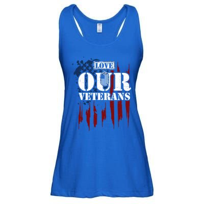 Military: Love Our Veterans Gift Veteran Sayings Meaningful Gift Ladies Essential Flowy Tank