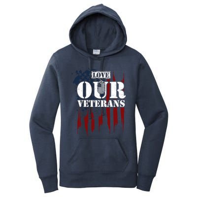 Military: Love Our Veterans Gift Veteran Sayings Meaningful Gift Women's Pullover Hoodie