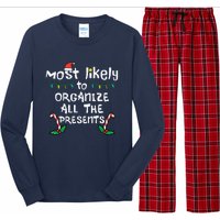 Most Likely Organize Presents Christmas Xmas Family Matching Long Sleeve Pajama Set