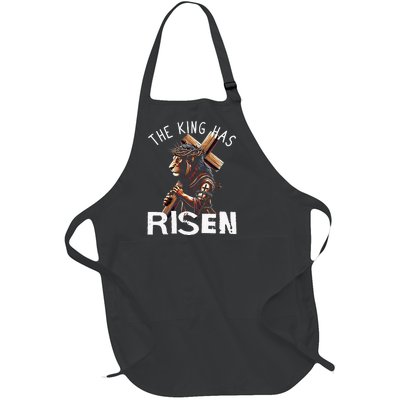 Majestic Lion Of Judah Jesus A King Has Risen Religious Full-Length Apron With Pockets