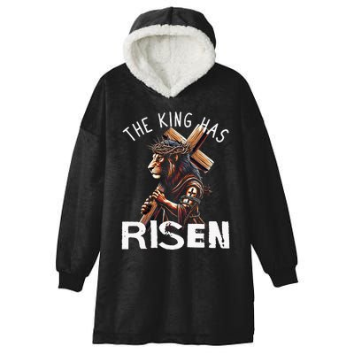 Majestic Lion Of Judah Jesus A King Has Risen Religious Hooded Wearable Blanket