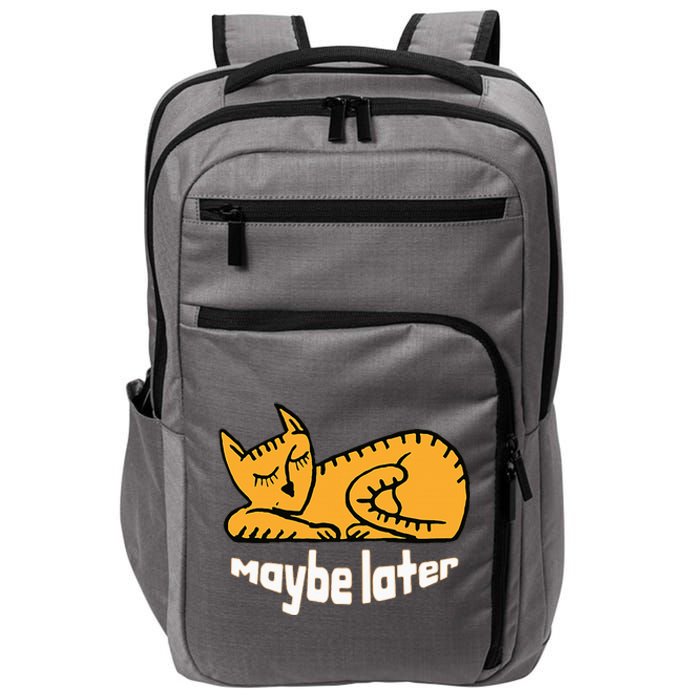 Maybe Later Procrastination Cat Graphic Impact Tech Backpack