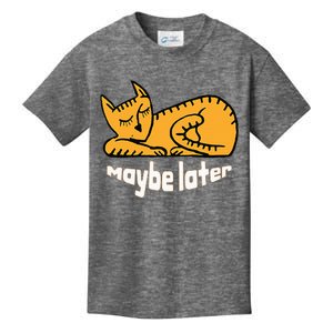 Maybe Later Procrastination Cat Graphic Kids T-Shirt