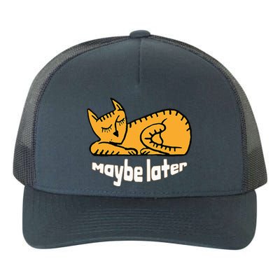 Maybe Later Procrastination Cat Graphic Yupoong Adult 5-Panel Trucker Hat