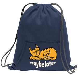 Maybe Later Procrastination Cat Graphic Sweatshirt Cinch Pack Bag