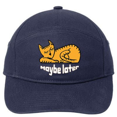 Maybe Later Procrastination Cat Graphic 7-Panel Snapback Hat