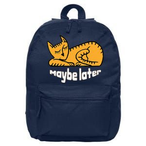 Maybe Later Procrastination Cat Graphic 16 in Basic Backpack