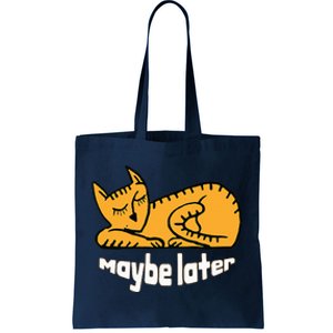 Maybe Later Procrastination Cat Graphic Tote Bag