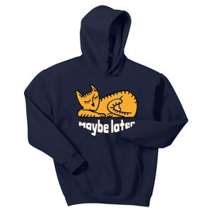 Maybe Later Procrastination Cat Graphic Kids Hoodie