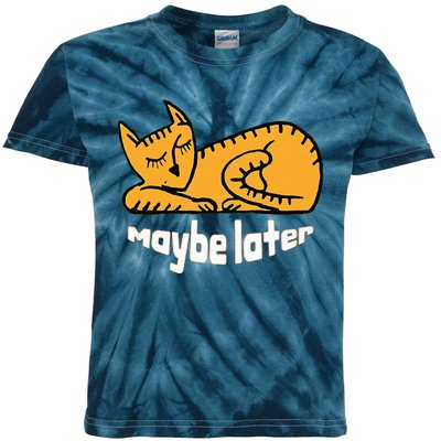 Maybe Later Procrastination Cat Graphic Kids Tie-Dye T-Shirt