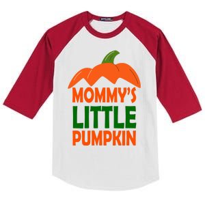 Mommys Little Pumpkin Halloween Cute Kids Colorblock Raglan Jersey