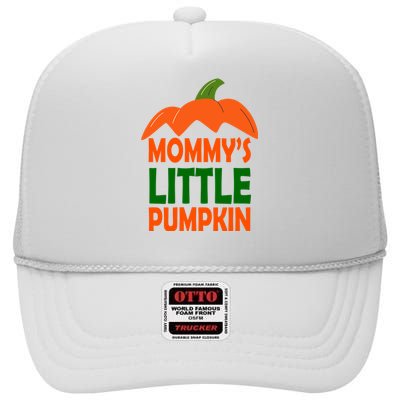 Mommys Little Pumpkin Halloween Cute High Crown Mesh Back Trucker Hat