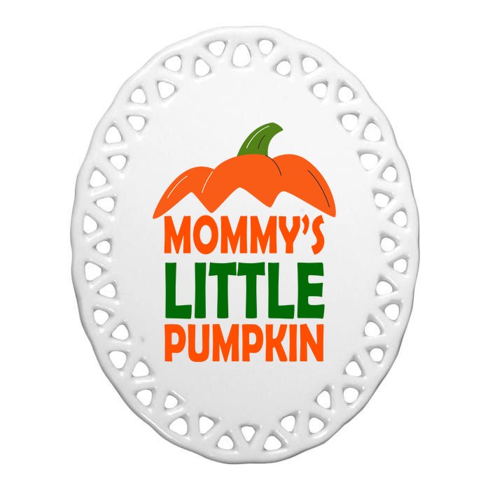 Mommys Little Pumpkin Halloween Cute Ceramic Oval Ornament