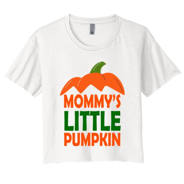 Mommys Little Pumpkin Halloween Cute Crop Top