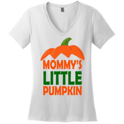 Mommys Little Pumpkin Halloween Cute Women's V-Neck T-Shirt