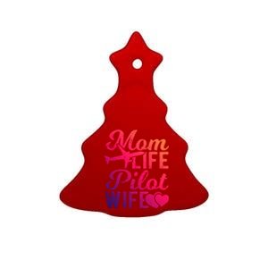 Mom Life Pilot Wife Gift Planes Aviation Airplane Pilot Funny Gift Ceramic Tree Ornament