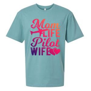 Mom Life Pilot Wife Gift Planes Aviation Airplane Pilot Funny Gift Sueded Cloud Jersey T-Shirt