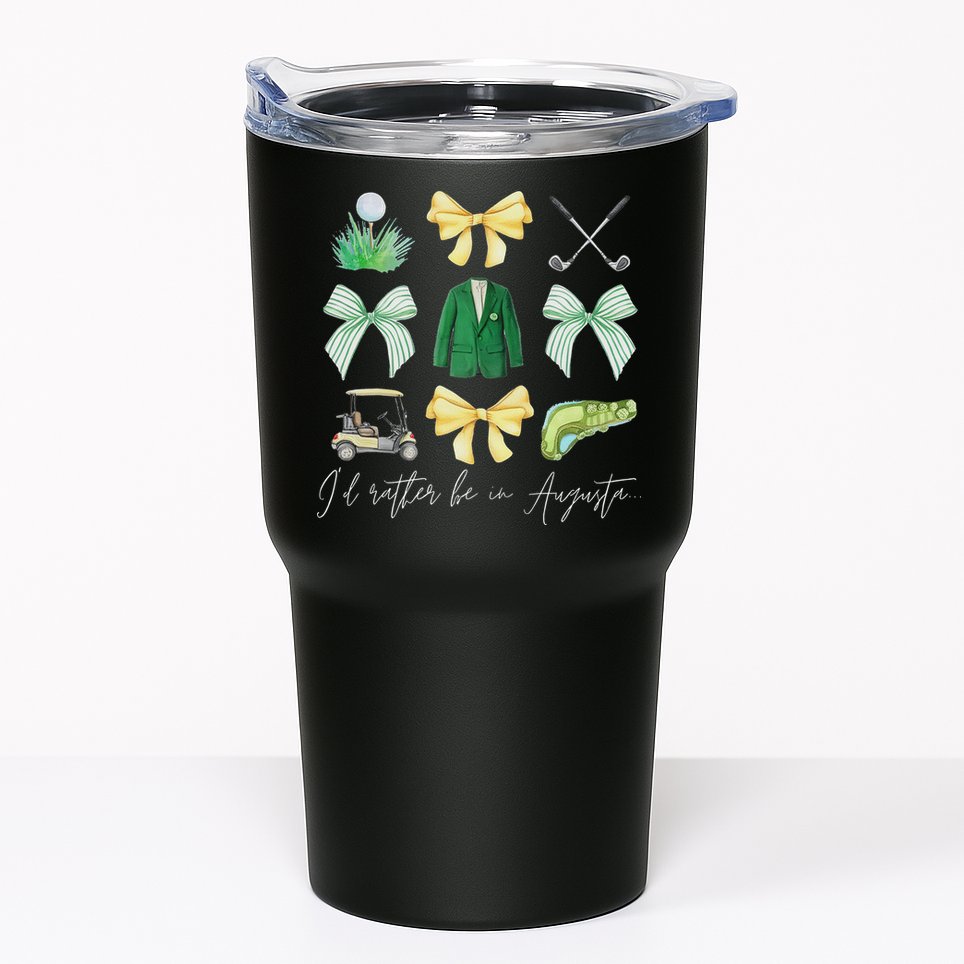 Master Let's Par Golf Tournament Coquette Bow Women Tumbler