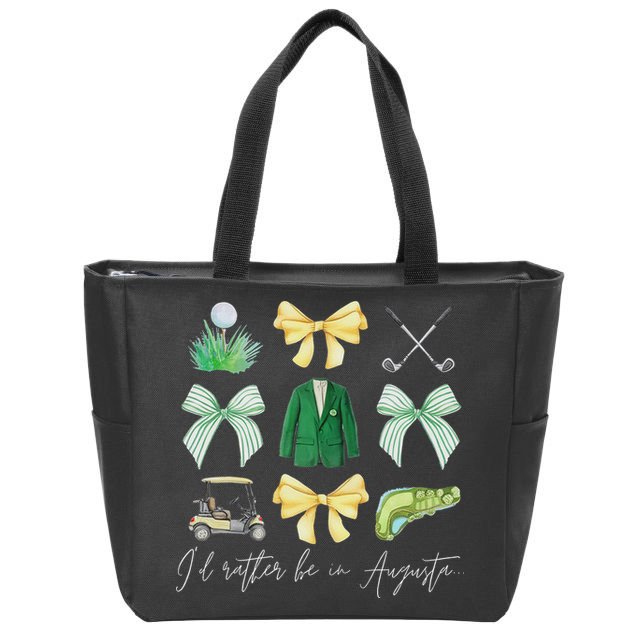 Master Let's Par Golf Tournament Coquette Bow Women Zip Tote Bag