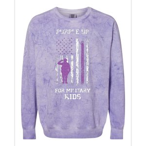 Military lovers Purple Up For Military Month Colorblast Crewneck Sweatshirt