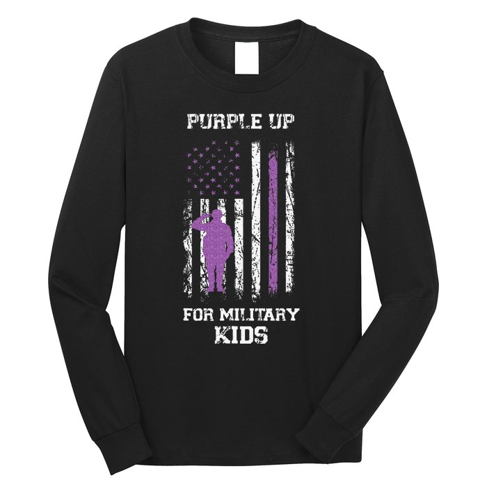 Military lovers Purple Up For Military Month Long Sleeve Shirt