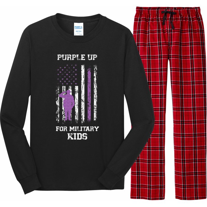 Military lovers Purple Up For Military Month Long Sleeve Pajama Set