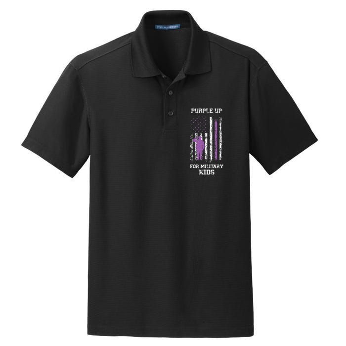 Military lovers Purple Up For Military Month Dry Zone Grid Polo