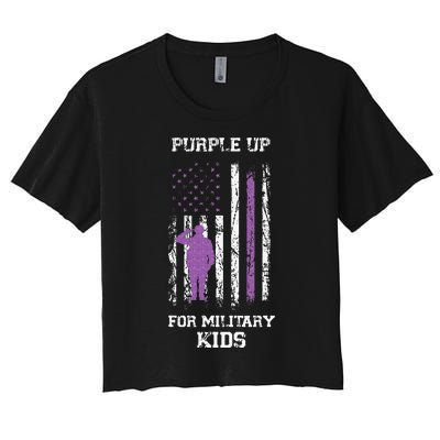 Military lovers Purple Up For Military Month Women's Crop Top Tee