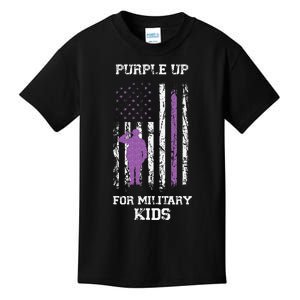 Military lovers Purple Up For Military Month Kids T-Shirt