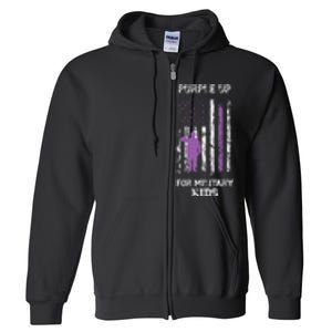 Military lovers Purple Up For Military Month Full Zip Hoodie