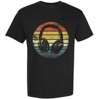 Music Lover Producer Dj Gifts Funny Retro Headphones Garment-Dyed Heavyweight T-Shirt