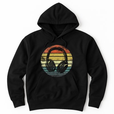 Music Lover Producer Dj Gifts Funny Retro Headphones Hoodie