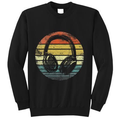 Music Lover Producer Dj Gifts Funny Retro Headphones Sweatshirt