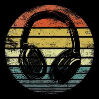 Music Lover Producer Dj Gifts Funny Retro Headphones Drawstring Bag