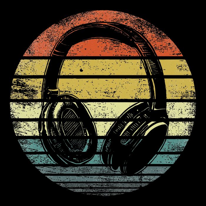 Music Lover Producer Dj Gifts Funny Retro Headphones Drawstring Bag
