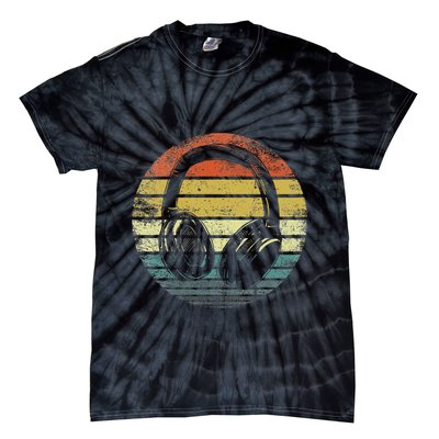Music Lover Producer Dj Gifts Funny Retro Headphones Tie-Dye T-Shirt