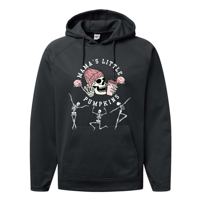 MamaS Little Pumpkins Skeleton Halloween Fall Thanksgiving Performance Fleece Hoodie