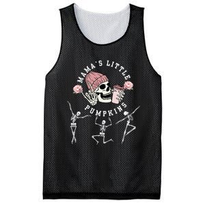 MamaS Little Pumpkins Skeleton Halloween Fall Thanksgiving Mesh Reversible Basketball Jersey Tank