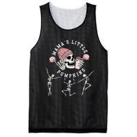 MamaS Little Pumpkins Skeleton Halloween Fall Thanksgiving Mesh Reversible Basketball Jersey Tank