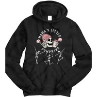 MamaS Little Pumpkins Skeleton Halloween Fall Thanksgiving Tie Dye Hoodie