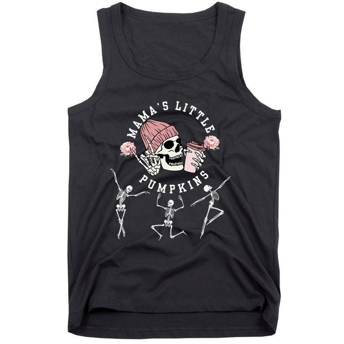 MamaS Little Pumpkins Skeleton Halloween Fall Thanksgiving Tank Top