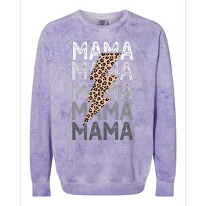 Mama Leopard Print New Mom Baby Shower Colorblast Crewneck Sweatshirt