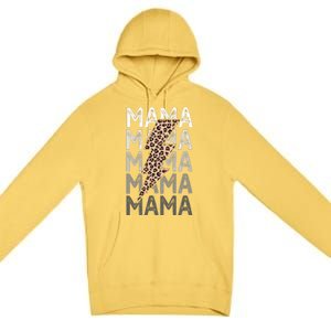 Mama Leopard Print New Mom Baby Shower Premium Pullover Hoodie