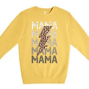 Mama Leopard Print New Mom Baby Shower Premium Crewneck Sweatshirt