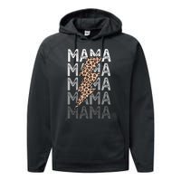 Mama Leopard Print New Mom Baby Shower Performance Fleece Hoodie