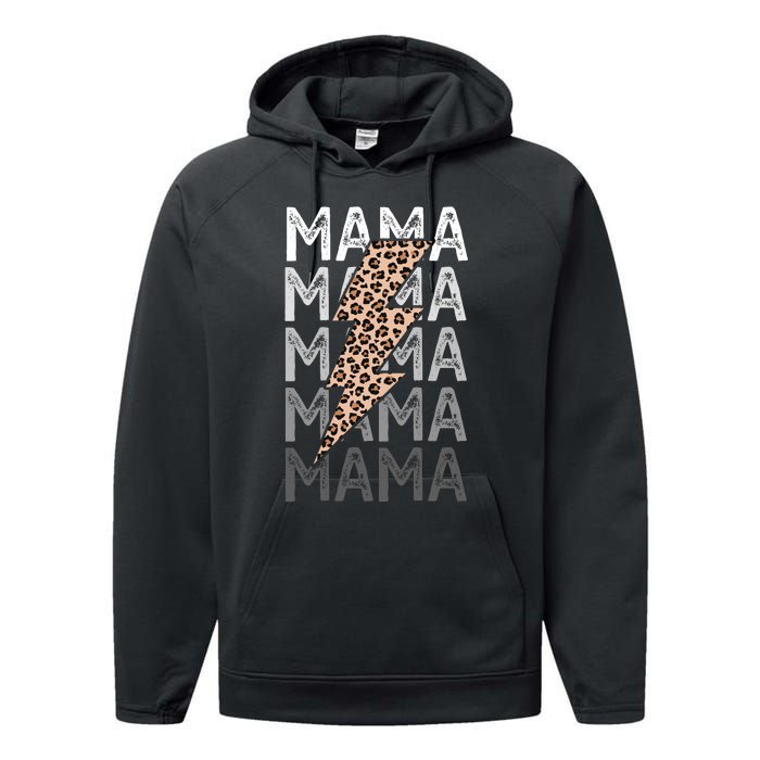 Mama Leopard Print New Mom Baby Shower Performance Fleece Hoodie