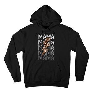 Mama Leopard Print New Mom Baby Shower Hoodie