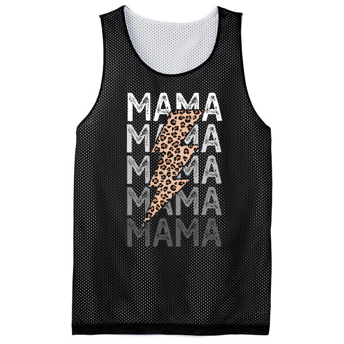 Mama Leopard Print New Mom Baby Shower Mesh Reversible Basketball Jersey Tank